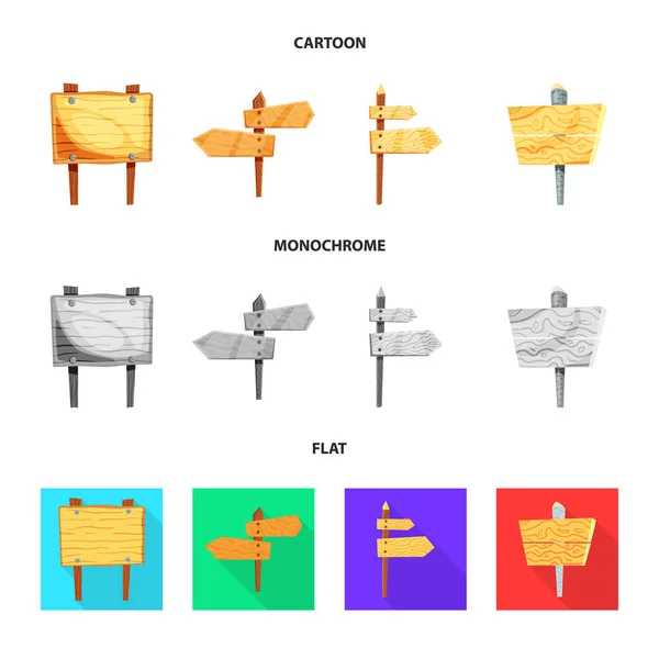 Oggetto isolato di simbolo grezzo e forestale. Raccolta di stock di legno grezzo e duro simbolo per il web . — Vettoriale Stock
