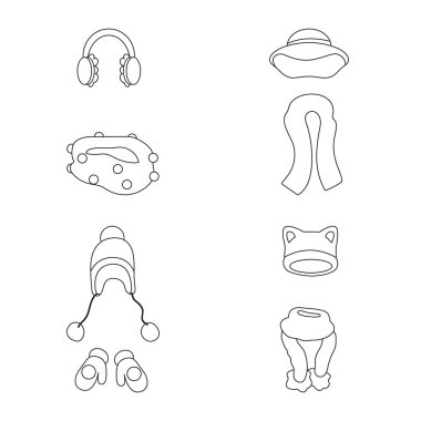 Kış ve soğuk işareti yalıtılmış nesne. Kış ve hisse senedi için sıcak vektör ikon koleksiyonu.