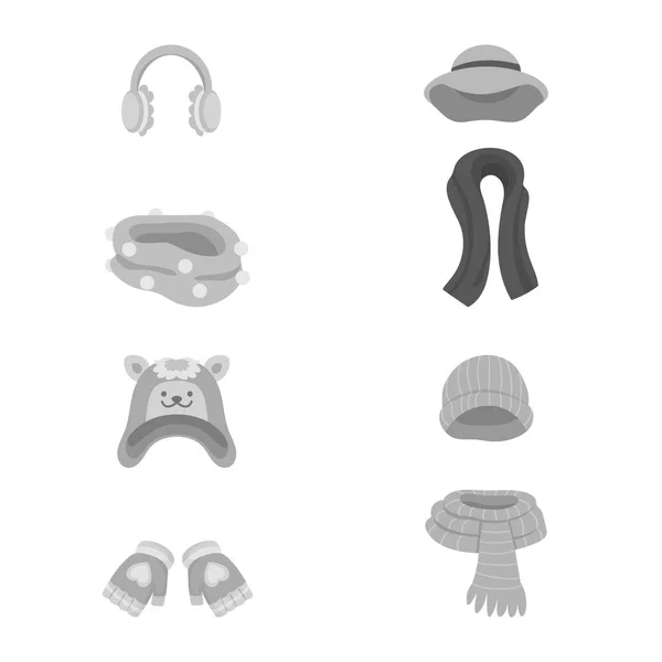 Isoliertes Objekt der Kopfbedeckung und des Modesymbols. Set von Kopfbedeckungen und Kaltlager-Vektorillustration. — Stockvektor