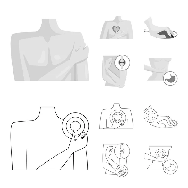 Ilustración vectorial del hospital y símbolo de representación. Conjunto de hospital y ayudar a stock vector ilustración . — Vector de stock