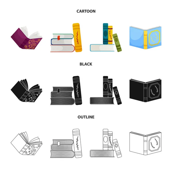 Vektor-Design der Ausbildung und Cover-Symbol. Sammlung von Schulungen und Buchhandlung Stock Symbol für Web. — Stockvektor