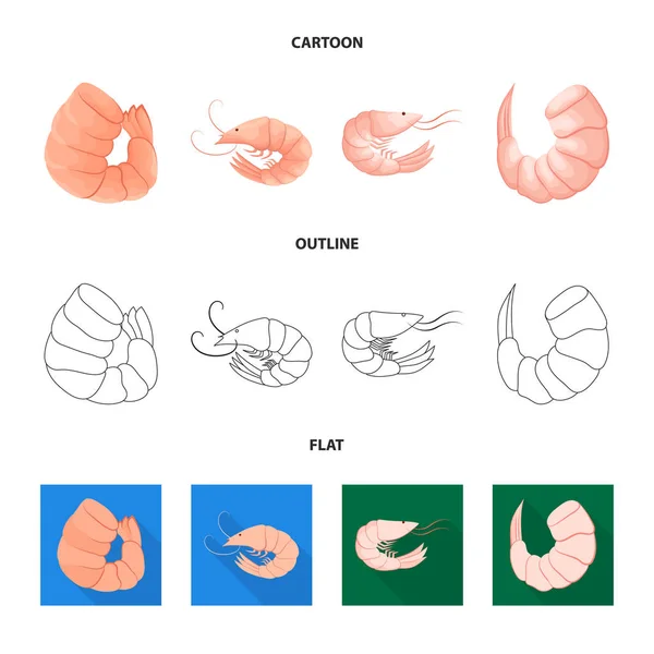 Diseño vectorial de aperitivo e icono del océano. Conjunto de aperitivo y delicadeza símbolo de stock para web . — Archivo Imágenes Vectoriales