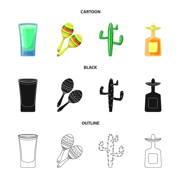 Objeto aislado de café e icono latino. Conjunto de café e icono vectorial nacional para stock . — Vector de stock
