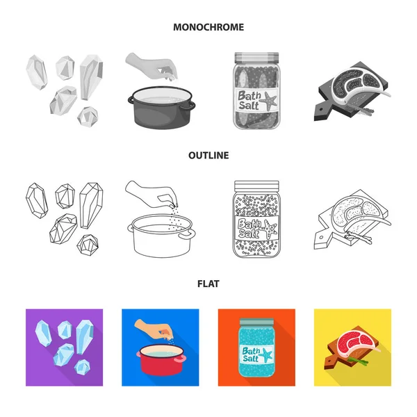 Ilustración vectorial de cocina e icono del mar. Conjunto de cocina y el icono del vector de hornear para el stock . — Vector de stock