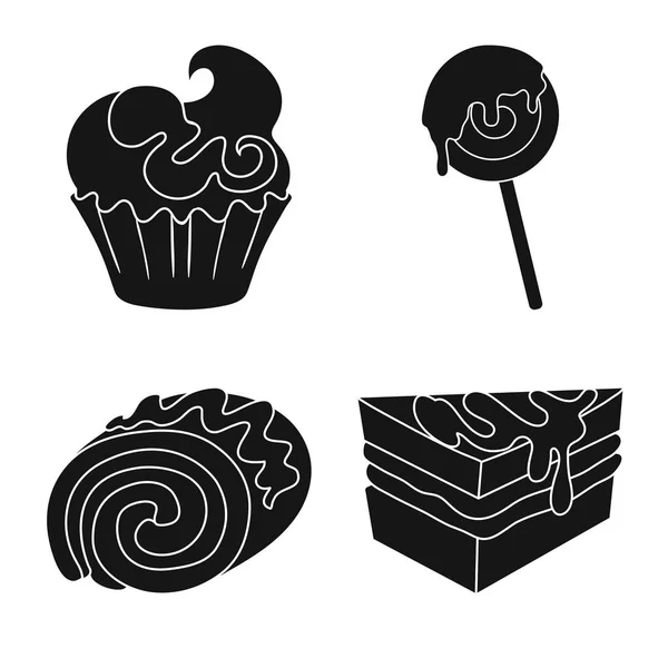 Vector design of sweetness and product sign. Collection of sweetness and sweet stock symbol for web. — Stock Vector