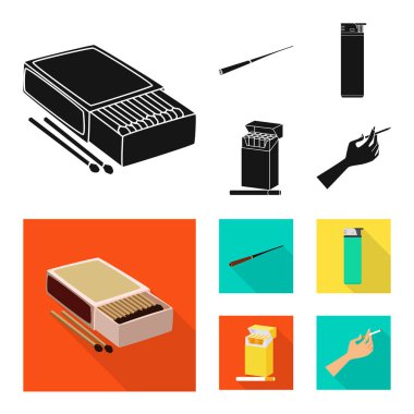 Çöp illüstrasyon vektör ve logo durdurmak. Hisse senedi için çöp ve alışkanlık vektör simge topluluğu.