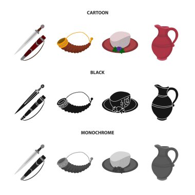 Kültür ve gezi logo yalıtılmış nesne. Web için kültür ve özgünlük hisse senedi simgesi kümesi.