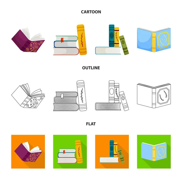 Ilustração vetorial de treinamento e símbolo de cobertura. Conjunto de treinamento e símbolo de estoque de livraria para web . —  Vetores de Stock