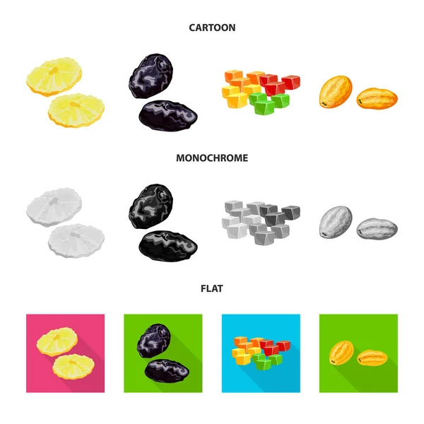 Ilustração vetorial de comida e ícone cru. Coleção de alimentos e natureza ilustração vetor estoque . — Vetor de Stock