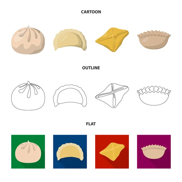 Vektor-Design von Produkten und Kochsymbol. Set von Produkten und Vorspeise Aktienvektor Illustration. — Stockvektor