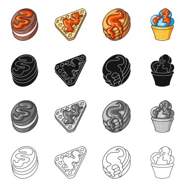 Şekerleme ve mutfak logo vektör Illustration. Şekerlemeler ve ürün stok vektör çizim.