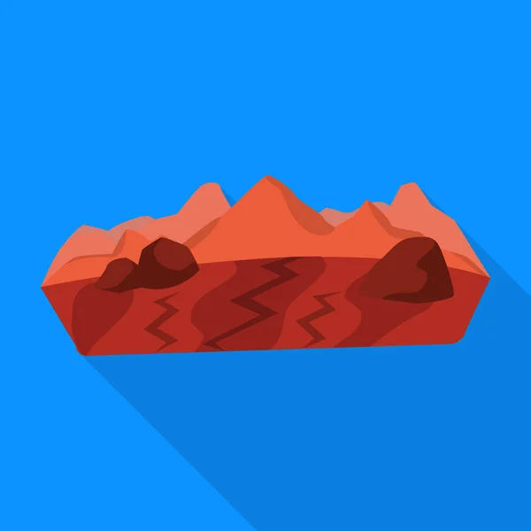 Vektordesign der Oberfläche und des Mars-Logos. Set von Flächen- und Landschaftssymbolen für Web. — Stockvektor