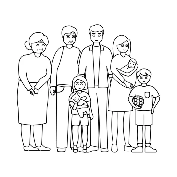 Disegno vettoriale dei parenti e del simbolo del padre. Raccolta di parenti e nonno stock vector illustrazione . — Vettoriale Stock