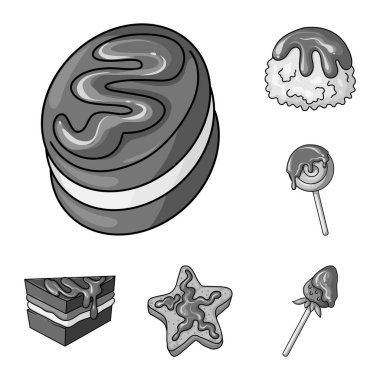 Tatlı ve karamel işareti yalıtılmış nesne. Tatlı ve mutfak hisse senedi simgesi için web topluluğu.