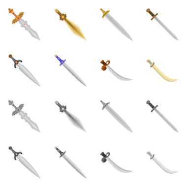 İzole işareti oyun ve zırh nesne. Oyun ve bıçak hisse senedi vektör çizim topluluğu.