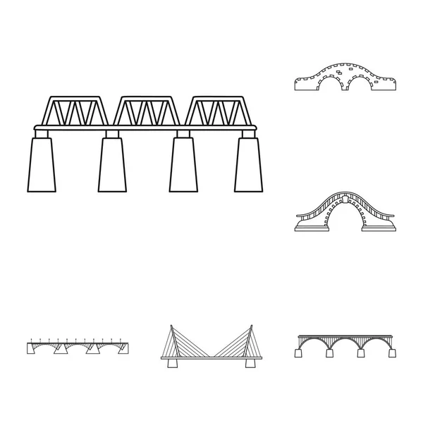 Oggetto isolato di vista e segno di connessione. Raccolta di illustrazione vettoriale di vista e costruzione dello stock . — Vettoriale Stock