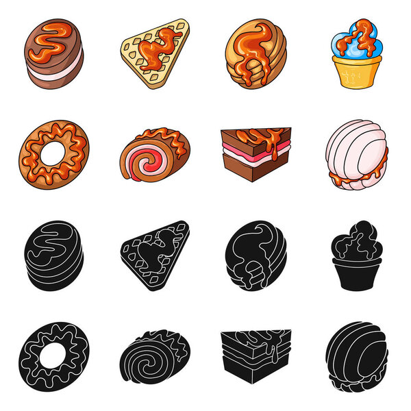 Vector design of confectionery and culinary symbol. Collection of confectionery and product vector icon for stock.