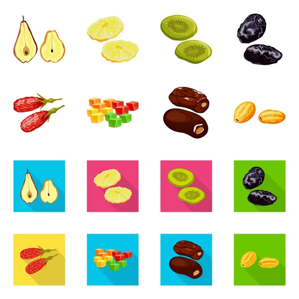 Ilustração vetorial de comida e ícone cru. Conjunto de símbolos de estoque de alimentos e natureza para web . — Vetor de Stock