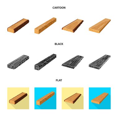 Yalıtılmış nesne ağacı ve ham işaret. Hisse senedi için ağaç ve inşaat vektör simge kümesi.