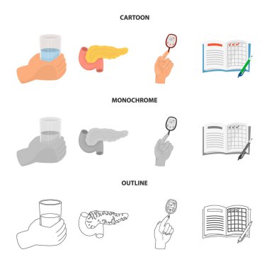 Diyet ve tedavi logo vektör Illustration. Diyet ve ilaç hisse senedi vektör çizim topluluğu.