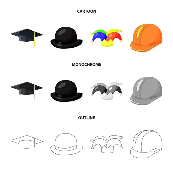 服装和帽子符号的矢量设计。一套服装和贝雷帽库存向量例证. — 图库矢量图片