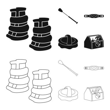 Ekipman ve Binicilik simge vektör tasarımı. Ekipman ve rekabet stok vektör çizim topluluğu.
