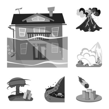 Doğa ve kıyamet sembolü yalıtılmış nesne. Hisse senedi vektör çizim, doğa ve çevre topluluğu.