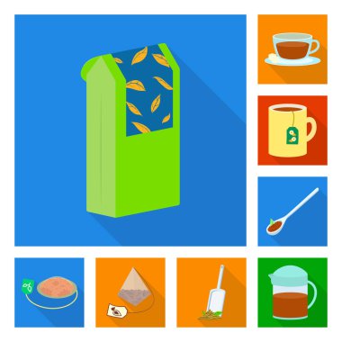 Ürün ve organik logo vektör çizimi. Ürün ve web için çiçek hisse senedi simgesi toplama.