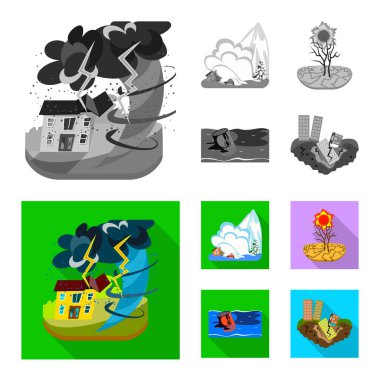 Hava ve sıkıntı simge vektör Illustration. Hava ve gürültüyle çarpmak hisse senedi vektör çizim koleksiyonu.