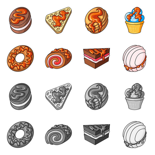 Isolated object of confectionery and culinary icon. Collection of confectionery and product stock symbol for web.