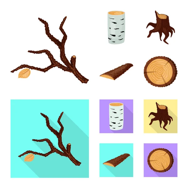 Objeto isolado de árvore e símbolo bruto. Coleção de árvore e símbolo de estoque de construção para web . — Vetor de Stock