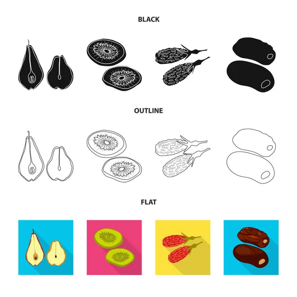Diseño vectorial de alimentos e icono crudo. Colección de alimentos y naturaleza vector de stock ilustración . — Vector de stock