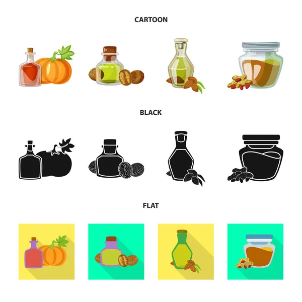Oggetto isolato di logo sano e vegetale. Set di icone vettoriali sani e agricoli per lo stock . — Vettoriale Stock