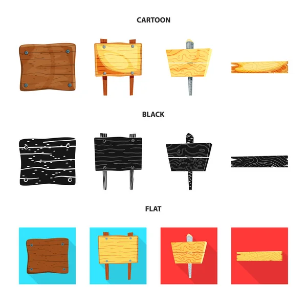 Design vettoriale del simbolo grezzo e forestale. Raccolta di icone vettoriali in legno grezzo e duro per magazzino . — Vettoriale Stock