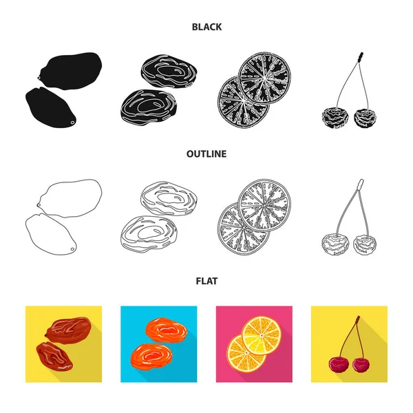 Ilustración vectorial de alimentos e icono crudo. Conjunto de alimentos y naturaleza vector icono para stock . — Archivo Imágenes Vectoriales