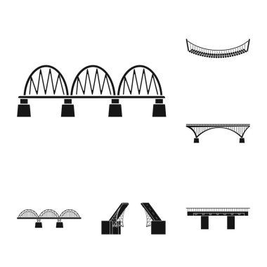 Yapı ve yan simge vektör Illustration. Yapý ve köprü hisse senedi simgesi için web topluluğu.