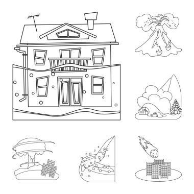 Tufan ve felaket simge vektör Illustration. Tufan ve kıyamet hisse senedi simgesi için web topluluğu.