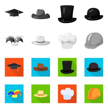 Giyim ve kap logo vektör Illustration. Giyim ve bere hisse senedi vektör çizim koleksiyonu.