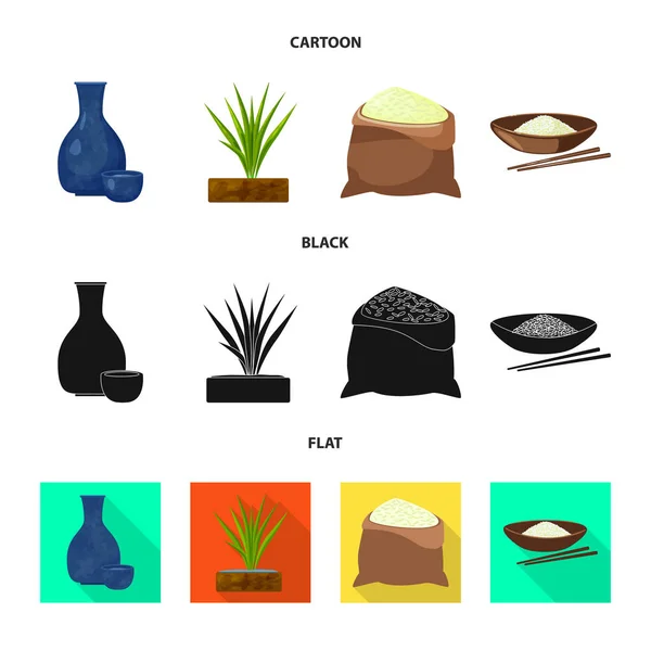 Ilustración vectorial de cultivos y símbolo ecológico. Colección de cultivos y caldo de cocina símbolo para la web . — Vector de stock