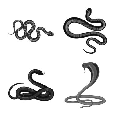 Zarar illüstrasyon vektör ve işareti ısır. Zarar ve sürüngen hisse senedi vektör çizim seti.