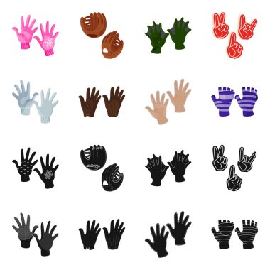 Vektör çizim silueti ve güvenlik sembolü. Hisse senedi için konfor ve siluet vektör simge topluluğu.