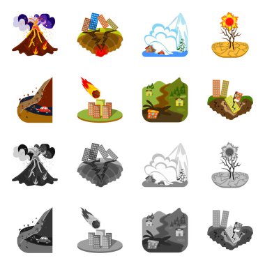 Hava ve sıkıntı simge vektör Illustration. Hava ve web için crash hisse senedi simgesi toplama.