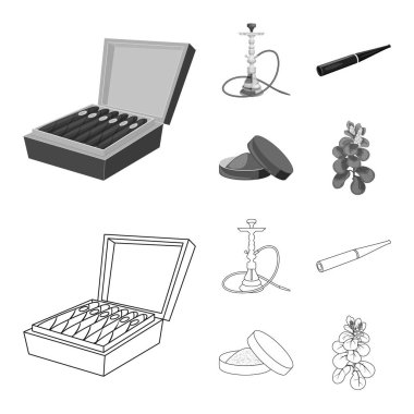 Çöp illüstrasyon vektör ve sembol durdurmak. Çöp ve alışkanlık hisse senedi vektör çizim seti.