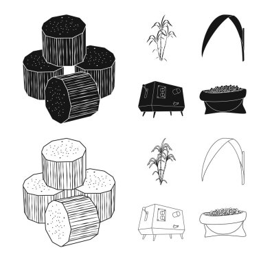 Çiftlik ve tarım sembolü yalıtılmış nesne. Çiftlik ve teknoloji hisse senedi vektör çizim seti.