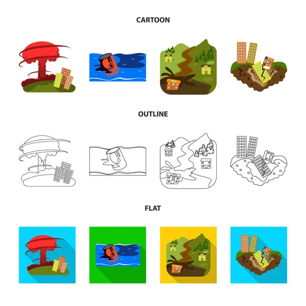 Vektorillustration des Wetter- und Notfall-Symbols. Wetter und Crash-Aktiensymbol für das Web. — Stockvektor