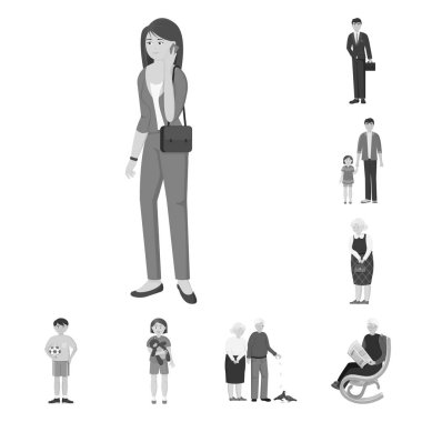 Yüz ve portre sembol vektör Illustration. Yüz ve mutlu hisse senedi vektör çizim.