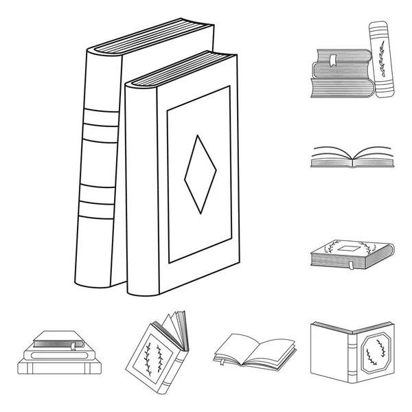 Изолированный объект изучения и логотип литературы. Комплект исследований и векторная иллюстрация исходного запаса . — стоковый вектор