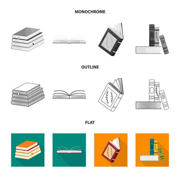 Векторный дизайн обучения и значок обложки. Набор векторных значков для обучения и книжного магазина на складе . — стоковый вектор