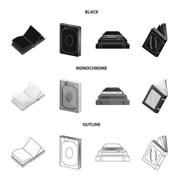 Illustration vectorielle de la formation et signe de couverture. Collection d'icônes vectorielles de formation et librairie pour stock . — Image vectorielle