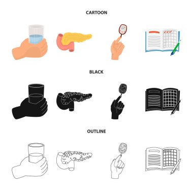 Diyet ve tedavi logo vektör tasarımı. Diyet ve ilaç hisse senedi simgesi için web topluluğu.